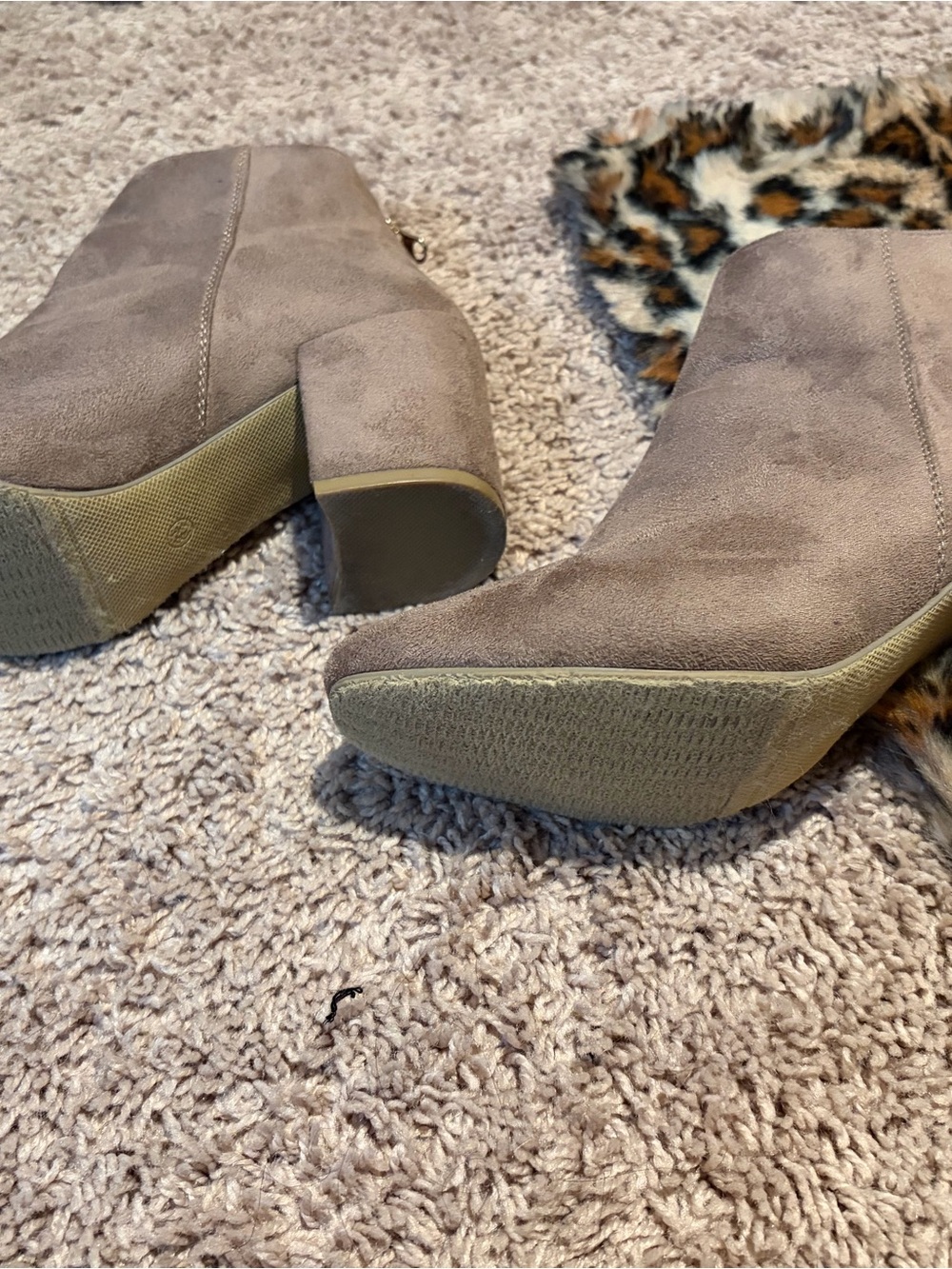Taupe Suede Women’s Ankle Booties - Classic Block Heel
